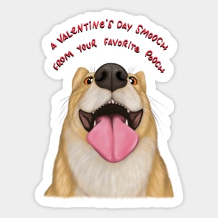 A Valentine's day smooch from your favorite pooch - cute corgi illustration Sticker